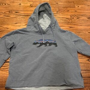 Patagonia Gray Hooded Sweater with Bear Design